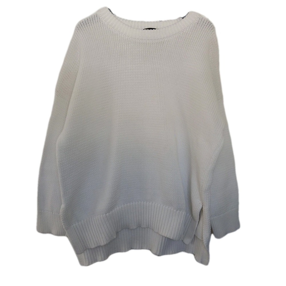 Jenni Kayne Fisherman Sweater Cotton Ivory Women's‎ Plus 2XL